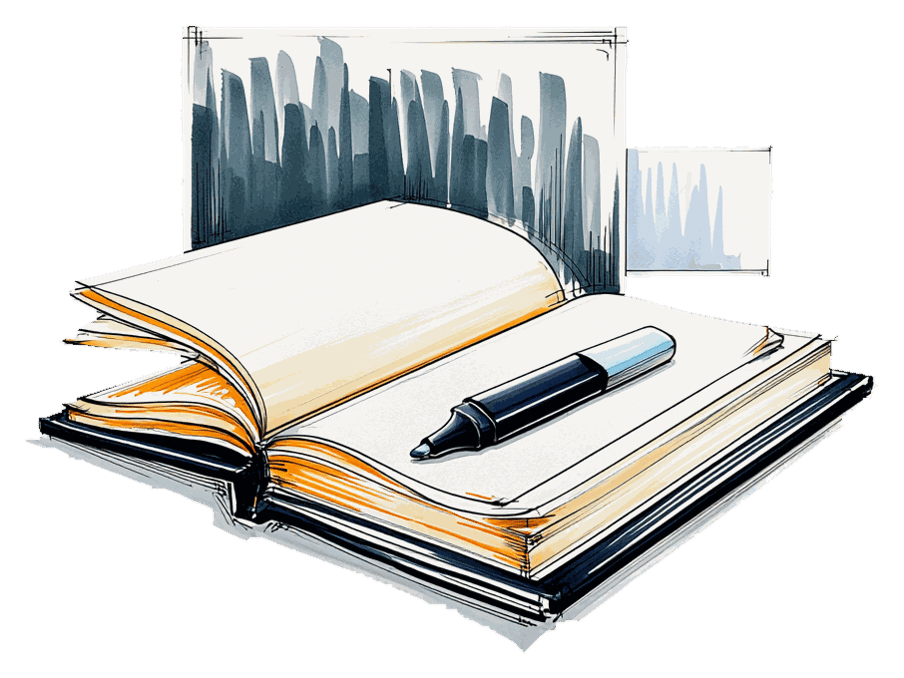 An open agreement lying flat with a highlighter resting across it